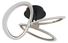 POWERTECH LED φωτιστικό οροφής HLL-0206, 40W, 4000K, Φ53x26cm, οπάλ χρυσό/μαύρο