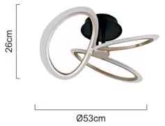 POWERTECH LED φωτιστικό οροφής HLL-0206, 40W, 4000K, Φ53x26cm, οπάλ χρυσό/μαύρο 4
