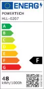 POWERTECH LED φωτιστικό οροφής HLL-0207, 48W, 4000K, Φ50cm x 120cm, μαύρο 5