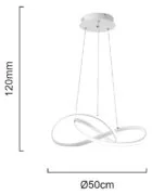 POWERTECH LED φωτιστικό οροφής HLL-0209, 48W, 4000K, Φ50cm x 120cm, λευκό 4