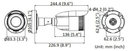 HIKVISION HIWATCH IP κάμερα HWI-B640H-Z, POE, 2.8-12mm, 4MP, IP67 2