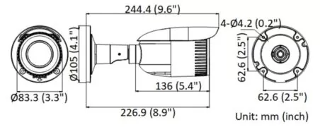 HIKVISION HIWATCH IP κάμερα HWI-B640H-Z, POE, 2.8-12mm, 4MP, IP67 2