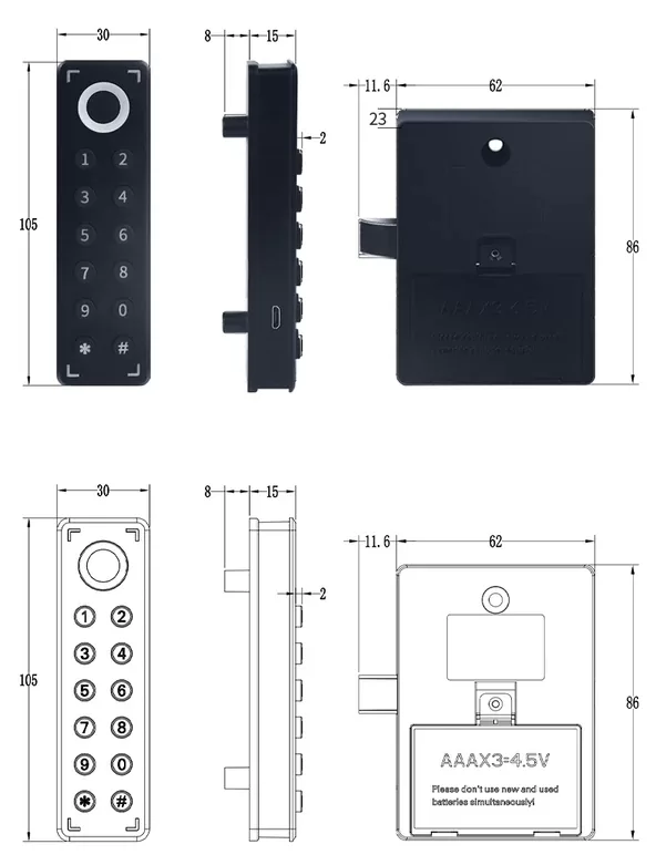 KERONG ηλεκτροπύρος KR-S1030, συνδυασμού & fingerprint, μαύρος 7 KERONG ηλεκτροπύρος KR-S1030, συνδυασμού & fingerprint, μαύρος - Image 5