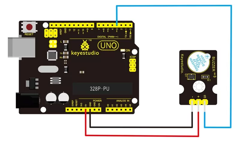 KEYESTUDIO active digital buzzer module KS0018 4 KEYESTUDIO active digital buzzer module KS0018 - Image 2