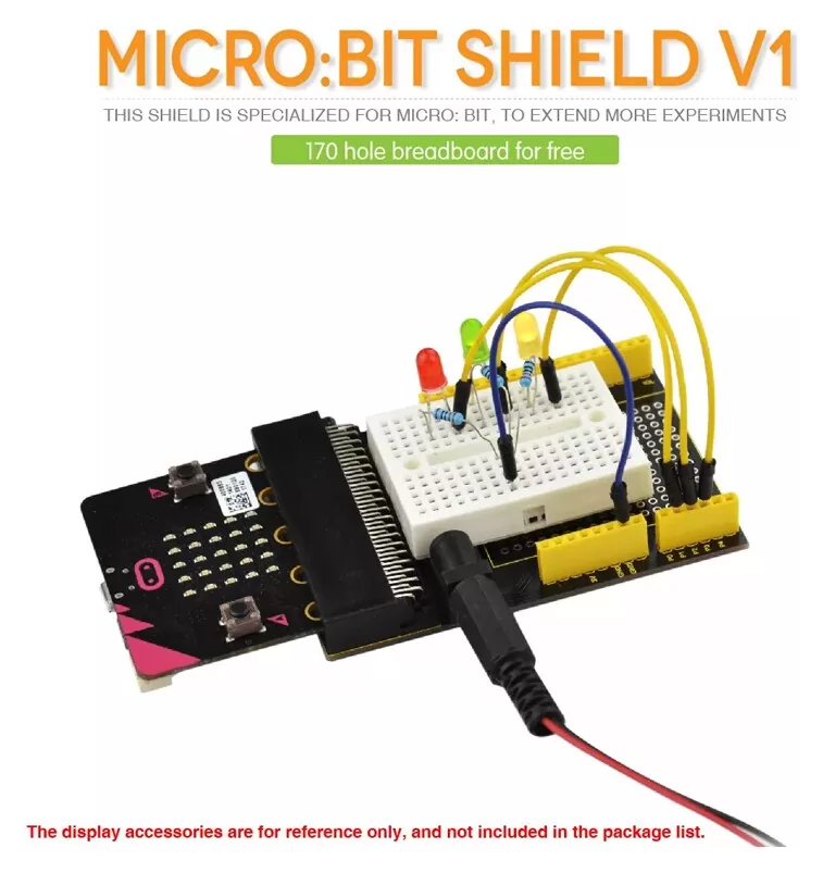 KEYESTUDIO Micro:bit prototyping shield V1 KS0292, με small breadboard 4 KEYESTUDIO Micro:bit prototyping shield V1 KS0292, με small breadboard - Image 2