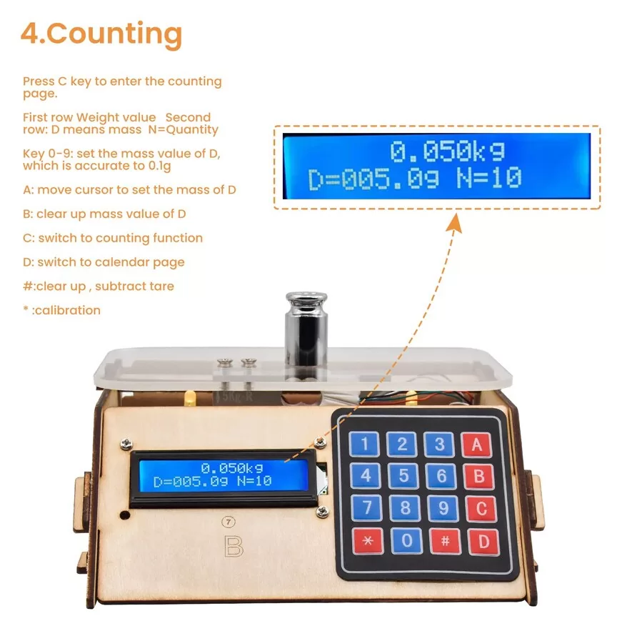 KEYESTUDIO Electronic Scale Kit KS0345 για Arduino 10 KEYESTUDIO Electronic Scale Kit KS0345 για Arduino - Image 8
