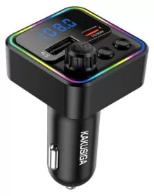 KAKUSIGA FM transmitter & φορτιστής KSC-1982, USB/USB-C, 55W, Bluetooth, μαύρο