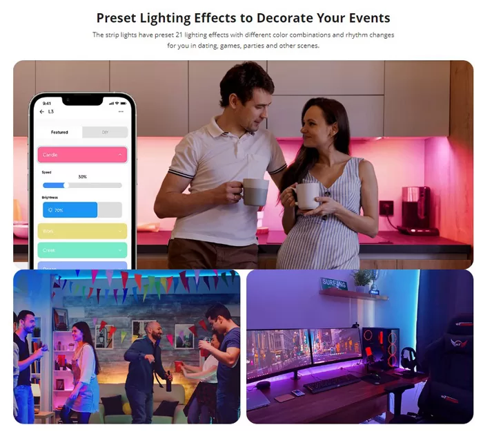 SONOFF smart LED καλωδιοταινία L3, RGB, Wi-Fi & Bluetooth, 5m 6 SONOFF smart LED καλωδιοταινία L3, RGB, Wi-Fi & Bluetooth, 5m - Image 4