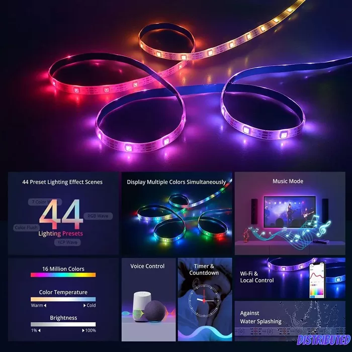 SONOFF smart LED καλωδιοταινία L3 Pro, RGBIC, αδιάβροχη, Wi-Fi & BT, 5m 4 SONOFF smart LED καλωδιοταινία L3 Pro, RGBIC, αδιάβροχη, Wi-Fi & BT, 5m - Image 2