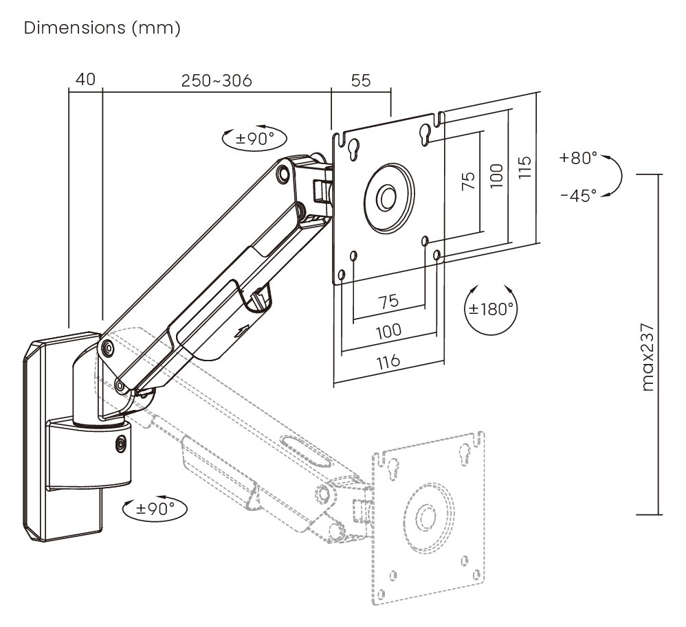 BRATECK επιτοίχια βάση οθόνης LDA113-111, 17-32", έως 9kg 6 BRATECK επιτοίχια βάση οθόνης LDA113-111, 17-32", έως 9kg - Image 4