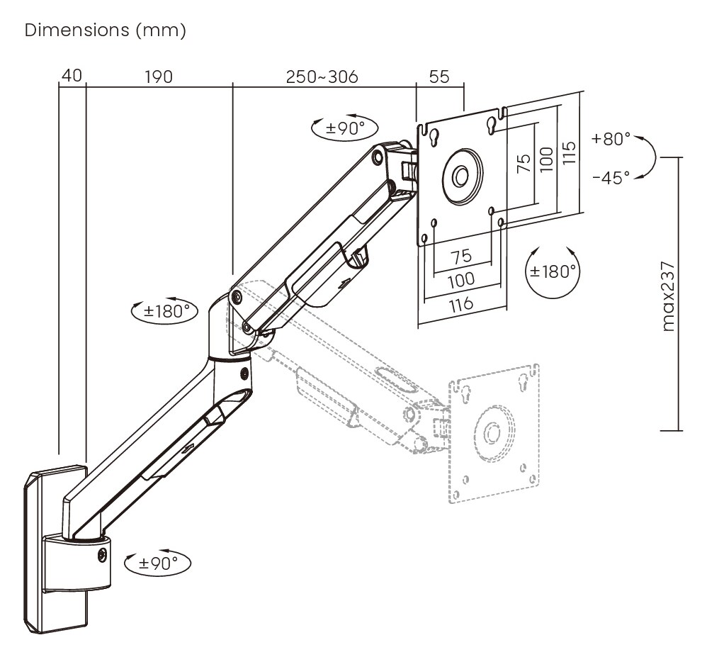 BRATECK επιτοίχια βάση οθόνης LDA113-112, 17-32", έως 9kg 8 BRATECK επιτοίχια βάση οθόνης LDA113-112, 17-32", έως 9kg - Image 6