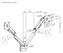 BRATECK επιτοίχια βάση για 2x οθόνες LDA113-114, 17-32", έως 9kg 5