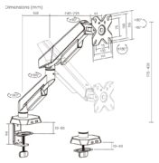 BRATECK βάση γραφείου οθόνης LDT114-C012, 17-40", έως 12kg 4