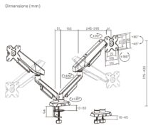 BRATECK βάση γραφείου για 2x οθόνες LDT114-C024, 17-35", έως 12kg 5
