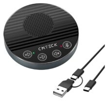CMTECK επιτραπέζιο μικρόφωνο LE2102 με ηχείο, omnidirectional, USB/USB-C, μαύρο