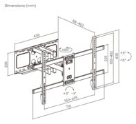 BRATECK επιτοίχια βάση τηλεόρασης LPA69-466W, 37-86", έως 60kg, full motion, weatherproof 7