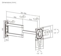 BRATECK επιτοίχια βάση τηλεόρασης LPA95-223L, 23-43", έως 50kg, full motion 5