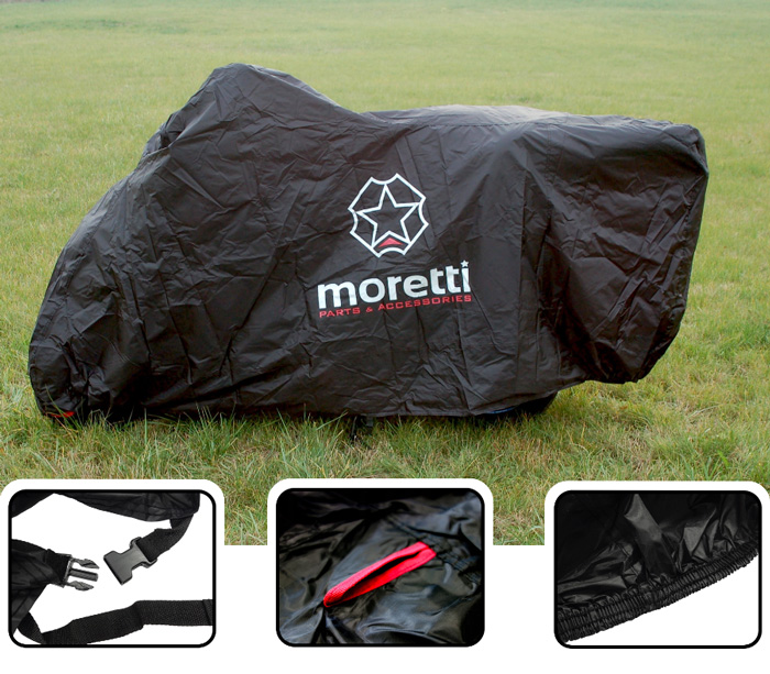 MORETTI κουκούλα μηχανής LXMA2753 με θήκη, L 246x104x127cm, μαύρη 4 MORETTI κουκούλα μηχανής LXMA2753 με θήκη, L 246x104x127cm, μαύρη - Image 2