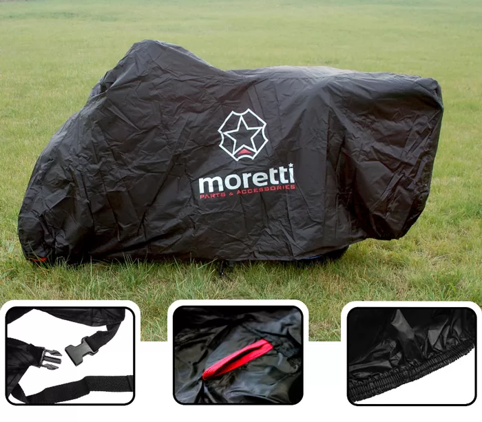 MORETTI κουκούλα μηχανής LXMA2753 με θήκη, L 246x104x127cm, μαύρη 4 MORETTI κουκούλα μηχανής LXMA2753 με θήκη, L 246x104x127cm, μαύρη - Image 2