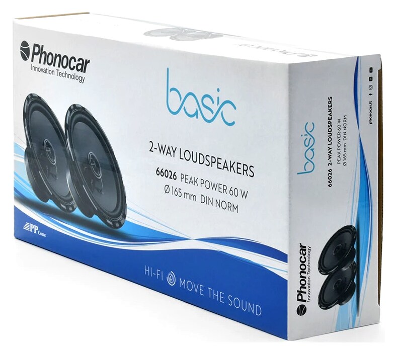 PHONOCAR σετ ηχεία αυτοκινήτου Basic 66026, 6.5", 60W, 2 δρόμων 5 PHONOCAR σετ ηχεία αυτοκινήτου Basic 66026, 6.5", 60W, 2 δρόμων - Image 3
