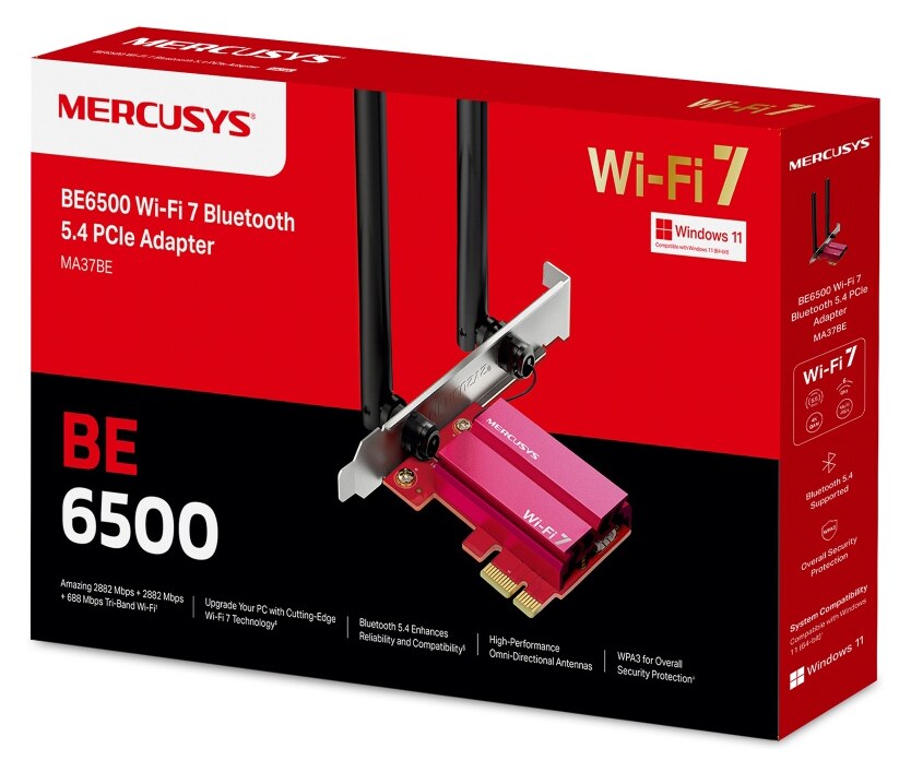 MERCUSYS κάρτα δικτύου WiFi 7 & Bluetooth MA37BE, 6500Mbps BE6500, PCIe, V1.0 10 MERCUSYS κάρτα δικτύου WiFi 7 & Bluetooth MA37BE, 6500Mbps BE6500, PCIe, V1.0 - Image 8