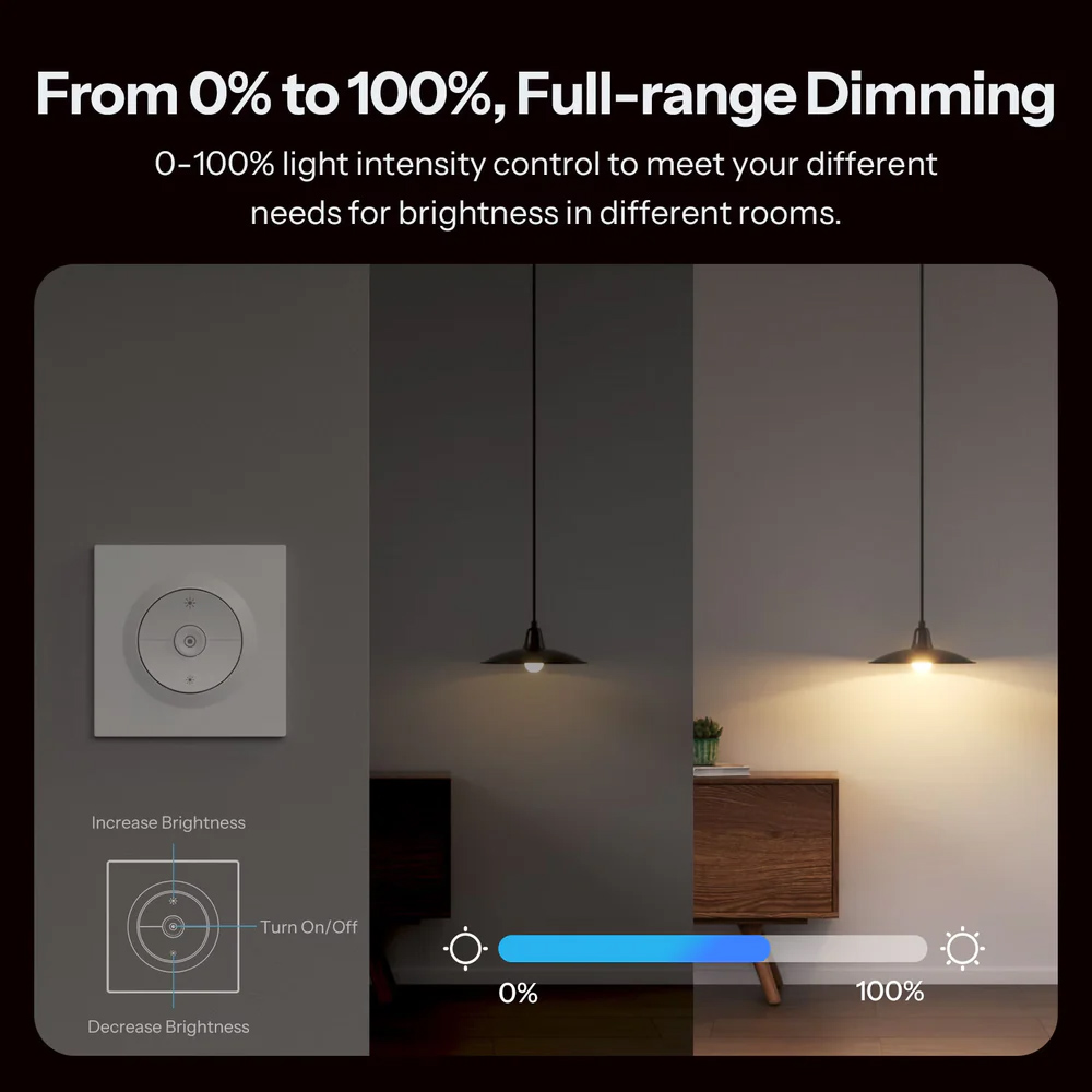 SONOFF smart επιτοίχιος διακόπτης dimmer Orb-DIM, WiFi, Matter, 400W, λευκός 7 SONOFF smart επιτοίχιος διακόπτης dimmer Orb-DIM, WiFi, Matter, 400W, λευκός - Image 5