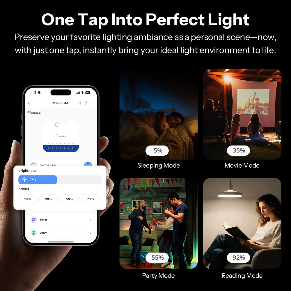 SONOFF smart επιτοίχιος διακόπτης dimmer Orb-DIM, WiFi, Matter, 400W, λευκός 11 SONOFF smart επιτοίχιος διακόπτης dimmer Orb-DIM, WiFi, Matter, 400W, λευκός - Image 9