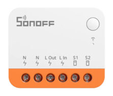 SONOFF smart διακόπτης MINIR4, 2 κανάλια, WiFi, 10A, λευκός