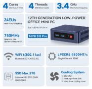 BEELINK mini PC Mini S12 Pro, Intel N100, 12GB, 512GB M.2, Windows 11 Pro 6
