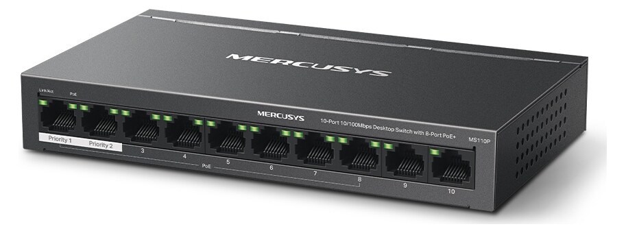 MERCUSYS desktop switch MS110P, 10x 10/100Mbps θύρες, PoE+, V1.0 5 MERCUSYS desktop switch MS110P, 10x 10/100Mbps θύρες, PoE+, V1.0 - Image 3
