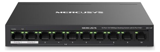 MERCUSYS desktop switch MS110P, 10x 10/100Mbps θύρες, PoE+, V1.0 1