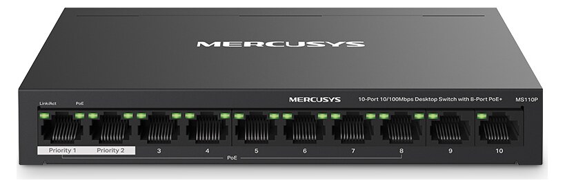MERCUSYS desktop switch MS110P, 10x 10/100Mbps θύρες, PoE+, V1.0 3 MERCUSYS desktop switch MS110P, 10x 10/100Mbps θύρες, PoE+, V1.0