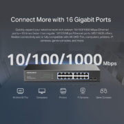MERCUSYS desktop/rackmount switch MS116GS, 16x Gigabit θύρες, V1.0 2