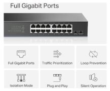 MERCUSYS desktop/rackmount switch MS116GS, 16x Gigabit θύρες, V1.0 7
