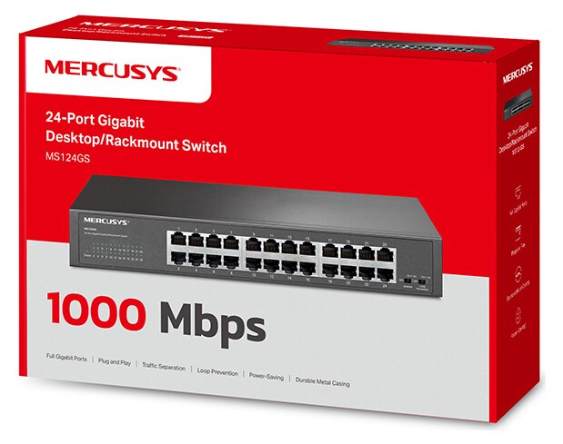 MERCUSYS desktop/rackmount switch MS124GS, 24x Gigabit θύρες, V1.0 7 MERCUSYS desktop/rackmount switch MS124GS, 24x Gigabit θύρες, V1.0 - Image 5