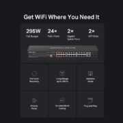 MERCUSYS rackmount switch MS128GP, 28x Gigabit θύρες, PoE+, V1.0 4