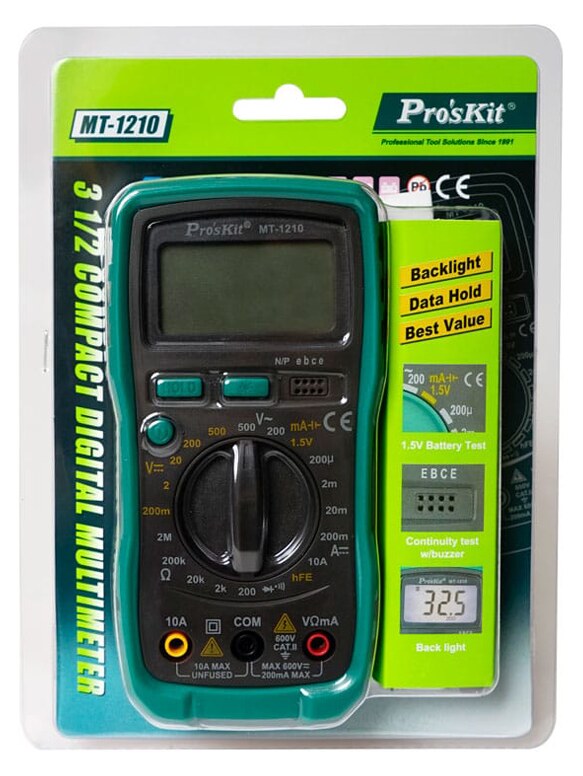 PROSKIT ψηφιακό πολύμετρο MT-1210, μέτρηση AC/DC 10 PROSKIT ψηφιακό πολύμετρο MT-1210, μέτρηση AC/DC - Image 8