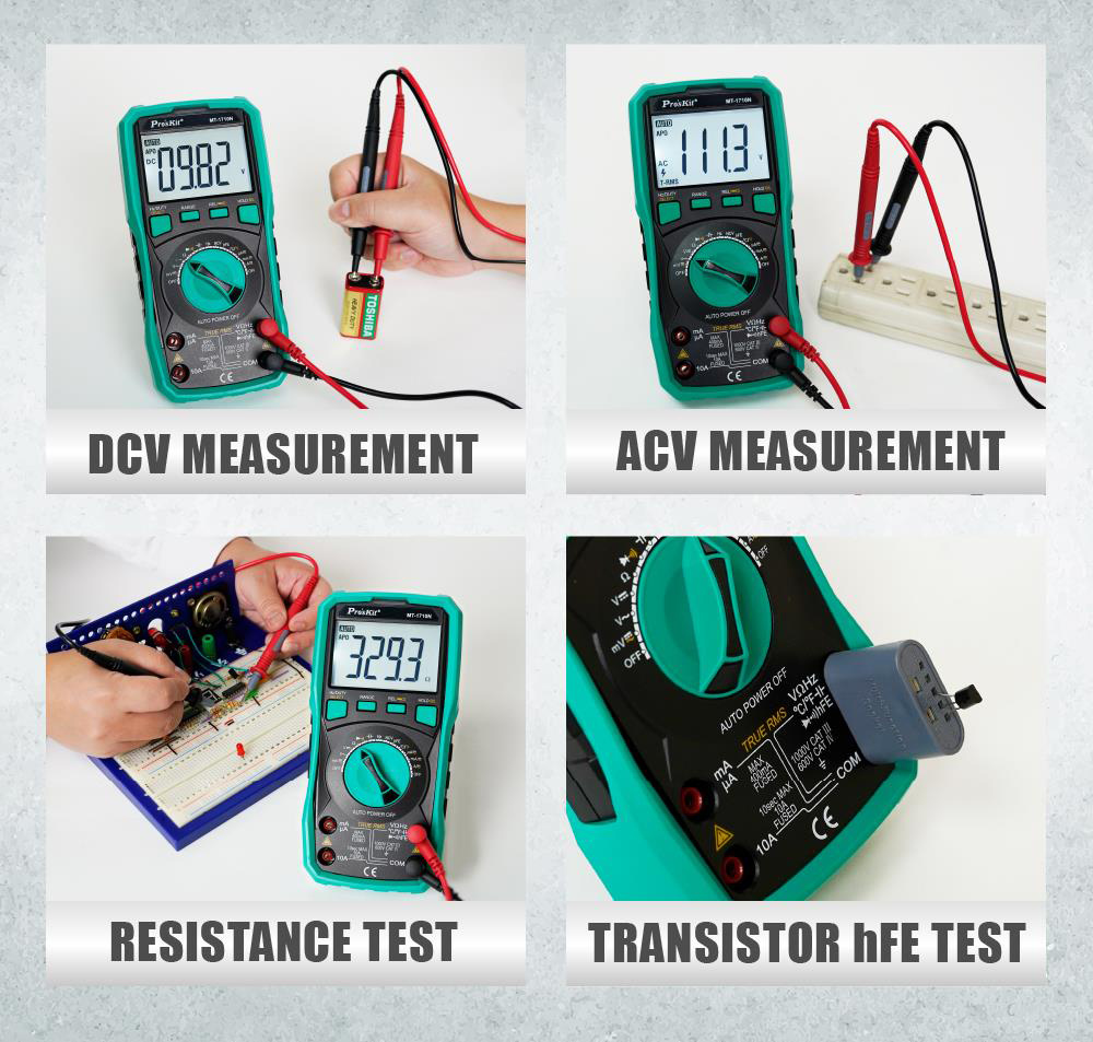 PROSKIT ψηφιακό πολύμετρο MT-1710N, μέτρηση AC/DC, True RMS, NCV 4 PROSKIT ψηφιακό πολύμετρο MT-1710N, μέτρηση AC/DC, True RMS, NCV - Image 2