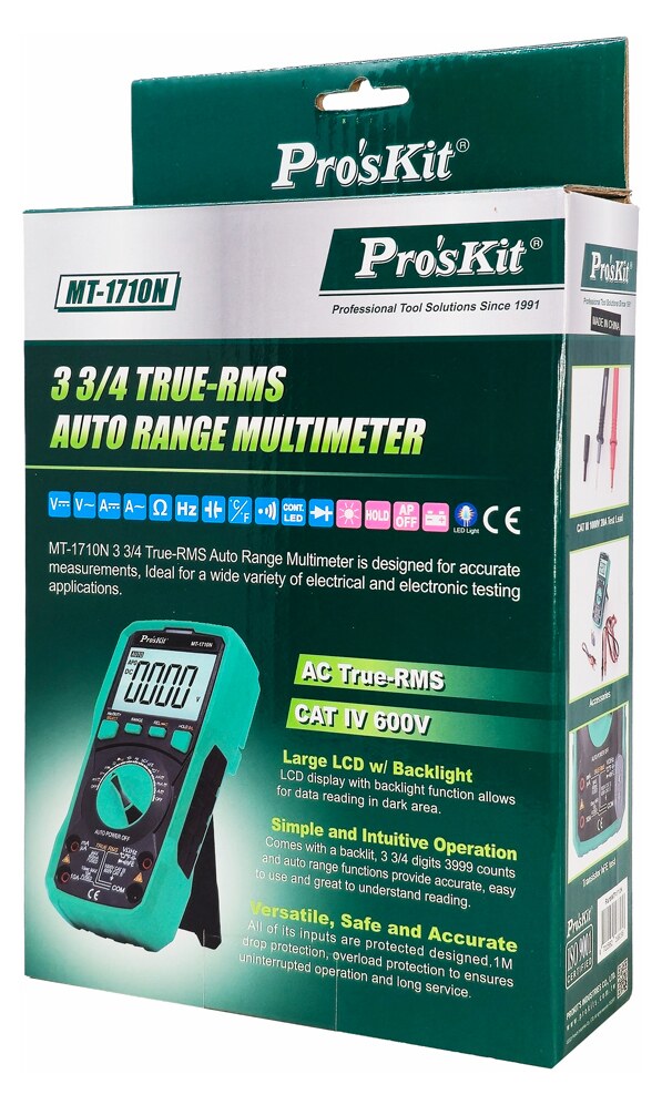 PROSKIT ψηφιακό πολύμετρο MT-1710N, μέτρηση AC/DC, True RMS, NCV 8 PROSKIT ψηφιακό πολύμετρο MT-1710N, μέτρηση AC/DC, True RMS, NCV - Image 6