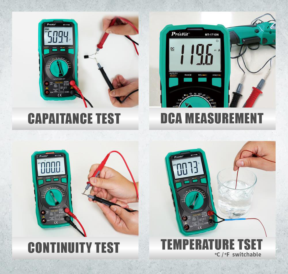 PROSKIT ψηφιακό πολύμετρο MT-1710N, μέτρηση AC/DC, True RMS, NCV 9 PROSKIT ψηφιακό πολύμετρο MT-1710N, μέτρηση AC/DC, True RMS, NCV - Image 7