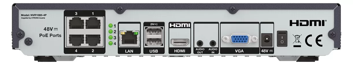 STRONG NVR καταγραφικό NVR1080-4P, 8MP/4K, H.265+, 4 PoE κανάλια 4 STRONG NVR καταγραφικό NVR1080-4P, 8MP/4K, H.265+, 4 PoE κανάλια - Image 2