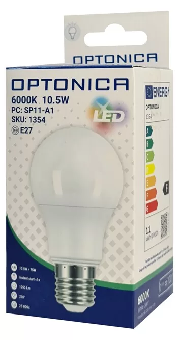 OPTONICA LED λάμπα A60 1354, 10.5W, 6000K, E27, 1055lm 5 OPTONICA LED λάμπα A60 1354, 10.5W, 6000K, E27, 1055lm - Image 3