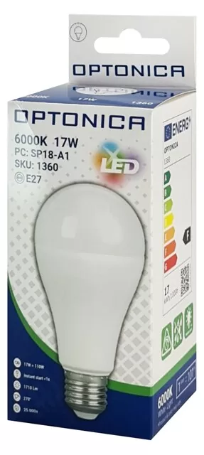 OPTONICA LED λάμπα A60 1360, 17W, 6000K, E27, 1710lm 5 OPTONICA LED λάμπα A60 1360, 17W, 6000K, E27, 1710lm - Image 3