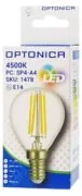 OPTONICA LED λάμπα G45 Filament 1478, 4W, 4500K, E14, 400lm 2