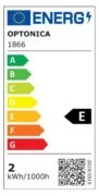 OPTONICA LED λάμπα G45 1866, Filament, 2W, 2700K, 200lm, E27 2