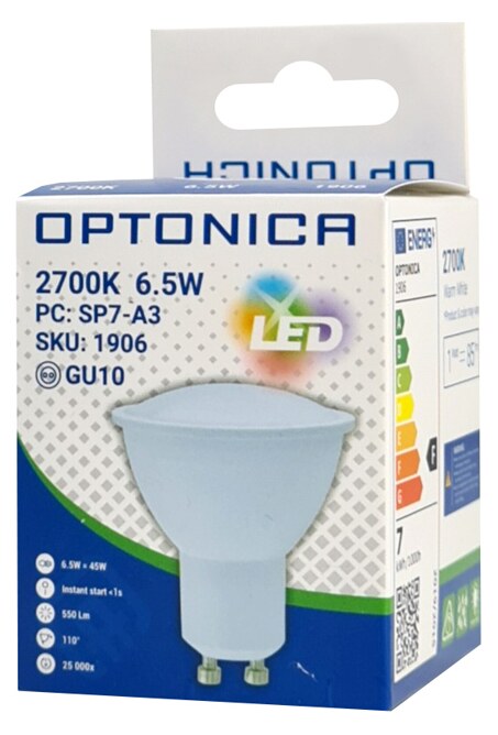 OPTONICA LED λάμπα spot 1906, 6.5W, 2700K, 550lm, GU10 5 OPTONICA LED λάμπα spot 1906, 6.5W, 2700K, 550lm, GU10 - Image 3