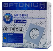 OPTONICA μεταλλικό πλαίσιο spot για MR16 5074, χωνευτό, 82x82x25mm, 2τμχ 2