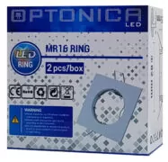 OPTONICA μεταλλικό πλαίσιο spot για MR16 5074, χωνευτό, 82x82x25mm, 2τμχ 2
