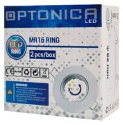 OPTONICA μεταλλικό πλαίσιο spot για MR16 5171, χωνευτό, 82x25mm, 2τμχ 3