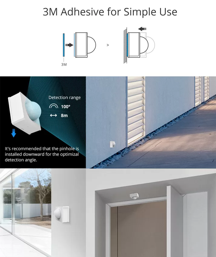 SONOFF smart αισθητήρας κίνησης PIR3-RF, 433MHz, 8m 100° 4 SONOFF smart αισθητήρας κίνησης PIR3-RF, 433MHz, 8m 100° - Image 2